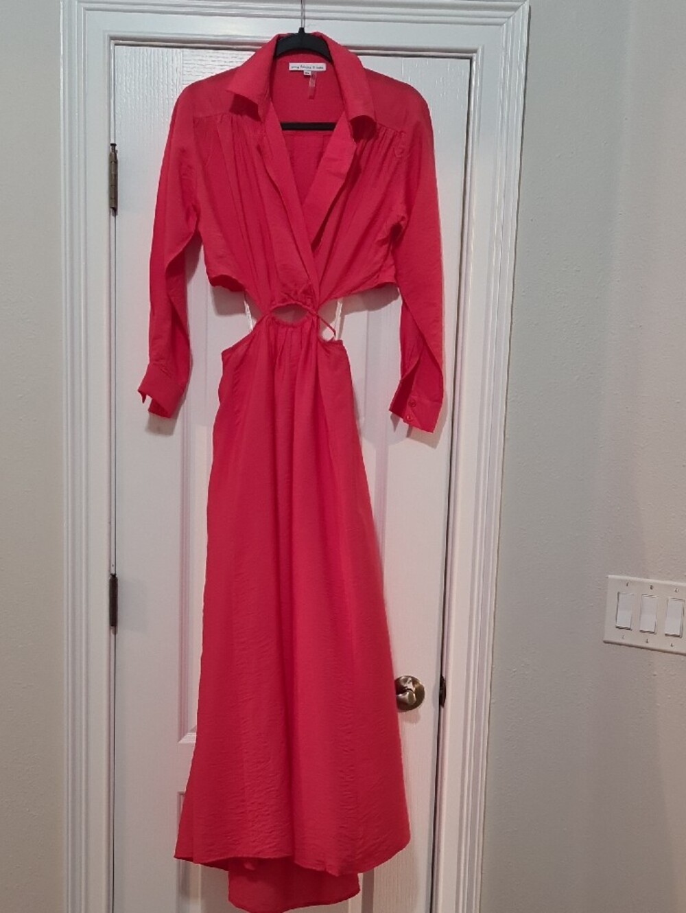 Young Fabulous & Broke - Orange Cutout Maxi Dress with Shirt Collar